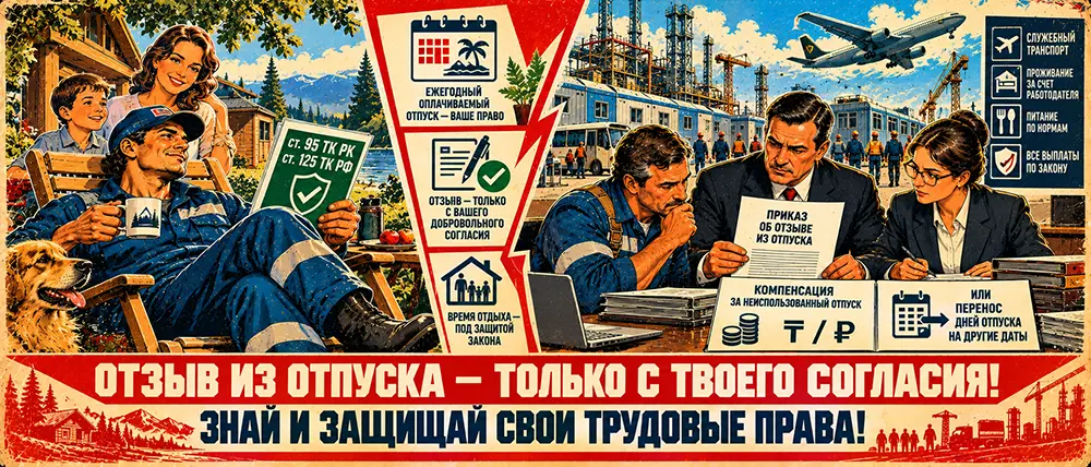 Отзыв из отпуска на вахте: когда можно сказать «нет», а когда обязан ехать и сколько доплатят 🏖️✈️